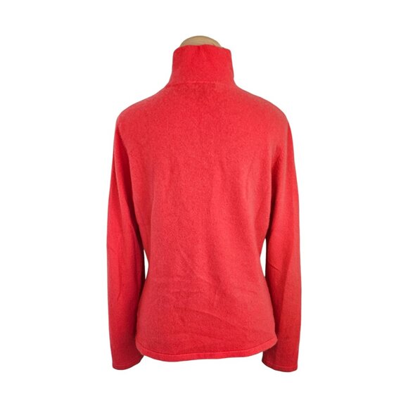 Lands End 100% Cashmere Bright Pink Mock Neck Sweater S M - Picture 4 of 8